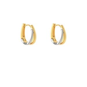 Twotone U Shape Stud Earrings
